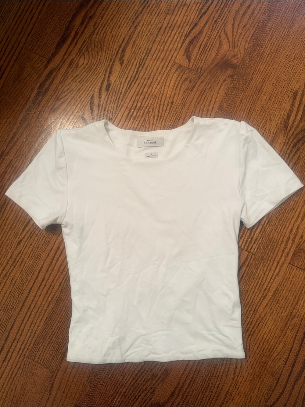 Aritzia White Short Sleeve Crewneck Tee
